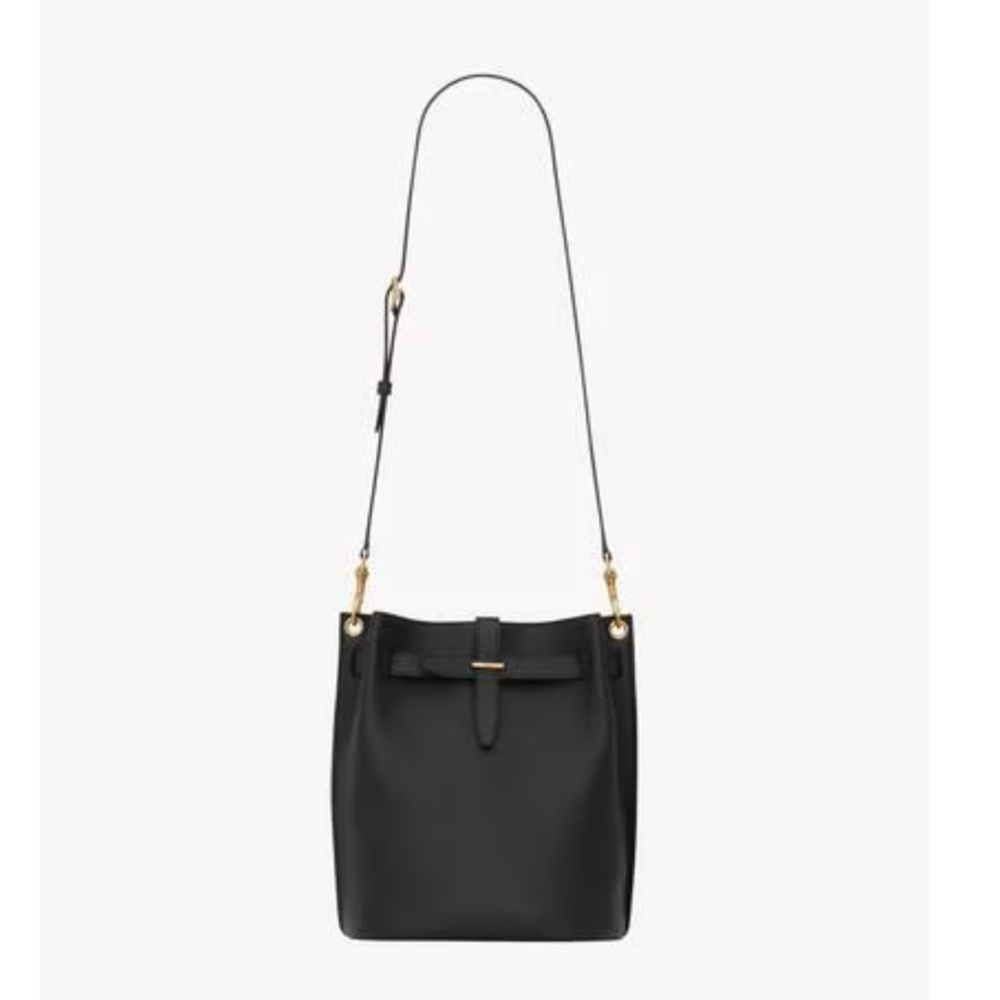 Saint Laurent Boucle Bucket Bag - Black Grained Calfskin